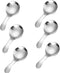 6 Pcs Stainless Steel Short Handle Thickened Small Round Spoons For Honey Candy Coffee Tea Salt Jam and Mustard - Ice Cream Dessert Spoon (D Silve...