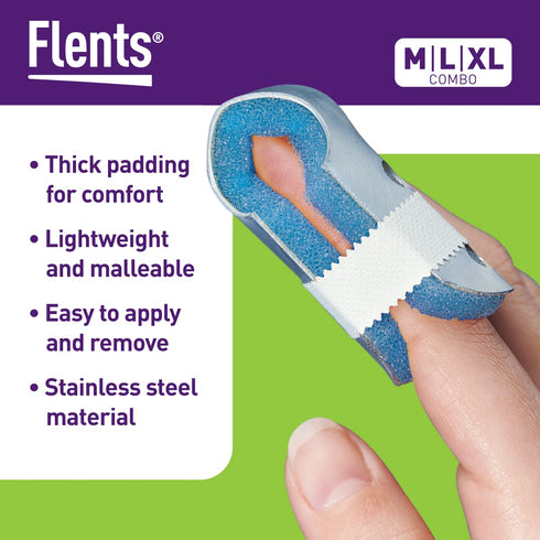 Flents Finger Splint, 2-Sided Splint, Medium, Supports & Protects Injured Finger...