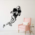 Home Find Football Player Silhouette Mural a Player with Ball Football Wall Sticker Rugby Wall Decal Sport Theme Wall Arts Peel and Stick for Kids...
