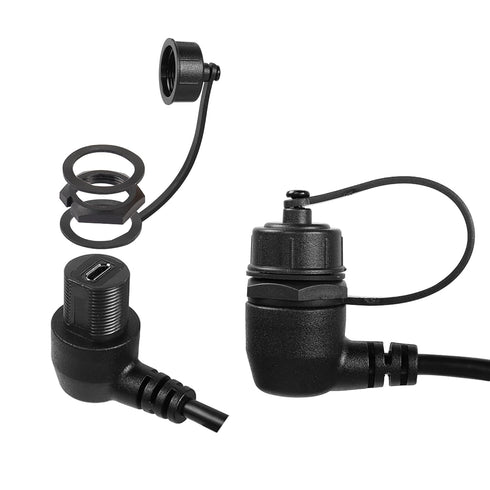 QIANRENON 90° Micro USB Panel Flush Mount Waterproof Extension Cable Micro USB 5 Pin Right Angle Male to Female Connector for Fixied on Dashboard ...