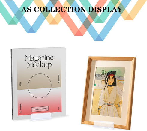 20 Sets Acrylic Plate Stands, Adjustable Display Holder Stands Plastic Clear Easels Stands for Plates Purses Pictures Card Art Stand with 2 Sizes...