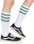 Pareberry Classic Triple Stripes Soft Cotton On the Calf Retro White Tube Socks...