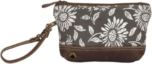 Myra Bag Sunflower Pouch Upcycled Wristlet Bag S-1286...