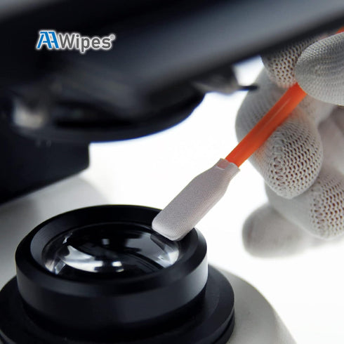 4.8" Lab Swabs (100 pcs, Length/Swab Head Width =122 mm/12 mm, Flat Rectangular) Knitted Polyester Lint Free Swabs General Purpose Cleanroom Swab ...