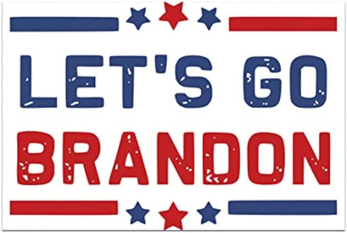 Funny Tool Box Magnet Sign - 4x6 in. FJB Let's Go Brandon Red White and Blue Stars...