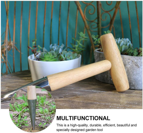 Hemoton 2pcs Gardening Hole Punch Gardening Hand Seeder Tool Seeding Gardening Tool Wood Dibbler Dibber Garden Tools Garden Hole Puncher Wood Tool...