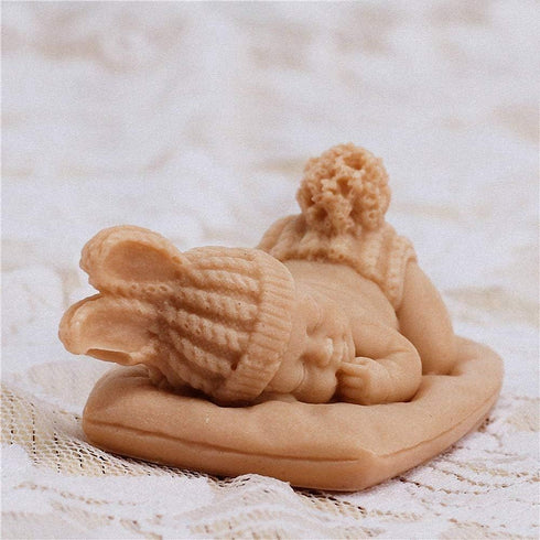 3D Sleeping Baby with a Pillow Soap Mold - MoldFun Baby Shower Silicone Mold for Fondant, Cake Topper Decorating, Lotion Bar, Chocolate, Wax Crayo...