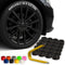 ColorLugs Vinyl BoltCap Cover | Black | Flexible Fit Bolt Lug Nut Cap | Fits 19 mm | Pack of 20 | Includes Deluxe Extractor | Made in The USA...