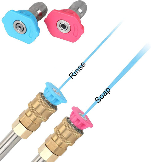 7 Pack Pressure Washer Spray Nozzle Tips Multiple Degrees, 14Inch Quick Connect, 2.5 GPM, Rated Up to 4500 PSI...