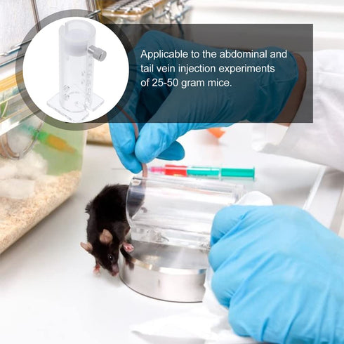 1pc Mouse Holder Mice Restrainer Clamp Stand Abdominal Injection Mice Cages Lab Equipment Retainers Organic Glass Mice Fixing Tool Acrylic...