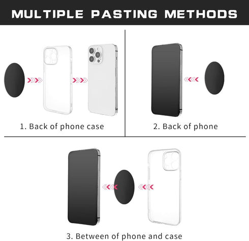 10PCS Phone Metal Plates for Magnetic Car Phone Holders, Mobile Phone Metal Plate Replacement Strong Self-Adhesive Phone Metal Magnet Stickers for...