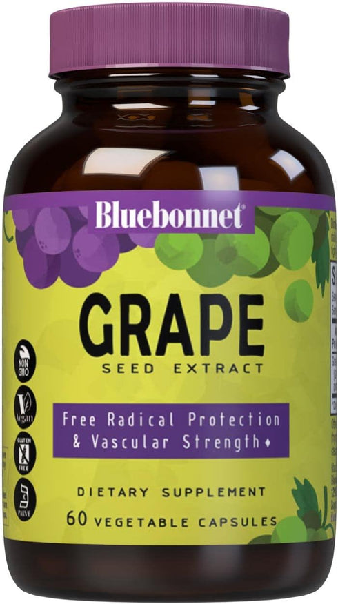 BlueBonnet Super Fruit Grape Seed Extract Supplement, 60 Count, White (743715008403)...