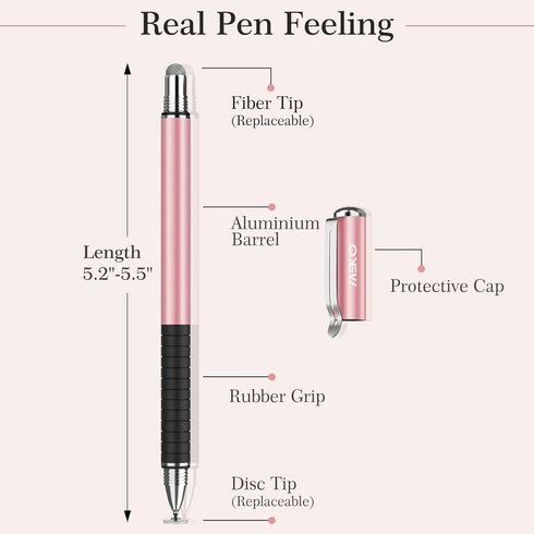 MEKO Stylus Pens for Touch Screens, 2 in 1 Universal Disc Stylus Pens for iPhone, iPad and All Capacitive Cell Phones, Tablets, Laptops Bundle wit...