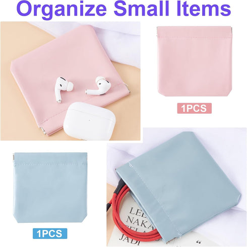 2PCS Small Makeup Bag for Purse Mini Portable Cosmetics Pouches Organizers Travel Coin Lipstick Storage Accessories for Jewelry Cards Earphones Pi...