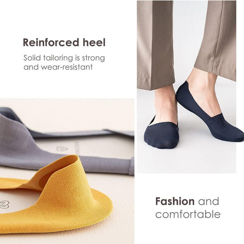 Women No Show Socks Low Cut Women Invisible for Flats and Dress Shoes Liner Socks with Non-Slip Heel Grips...