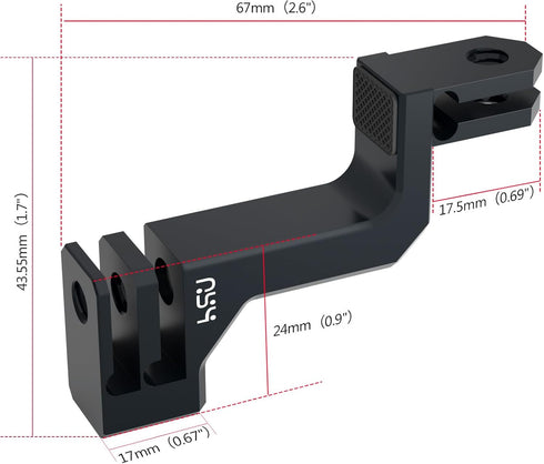 HSU 90 Degree Aluminum Vertical Bracket Adapter Elbow Mount for GoPro Hero 12/11/ 10/9 Black...
