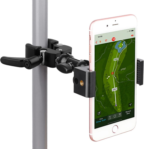 iTODOS Cell Phone Holder Mount Clip for Golf Cart,Wheelchair Walker,Stroller,Spin Bike, Table, Clamp Fits iPhone,Galaxy, Nexus,Most Phones and GPS...
