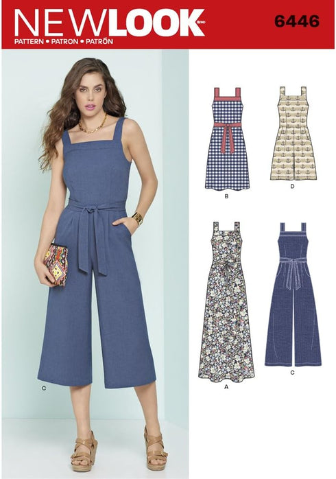 NEW LOOK Patterns Misses' Jumpsuits and Dresses A (6-8-10-12-14-16-18) 6446...