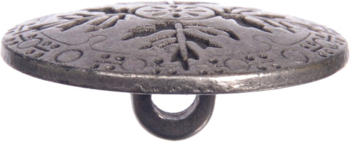 Mibo 10pcs Zinc Die Cast Metal Shank Button - Scandinavian Leaf Pattern - 30L(19mm) - Antique Silver...