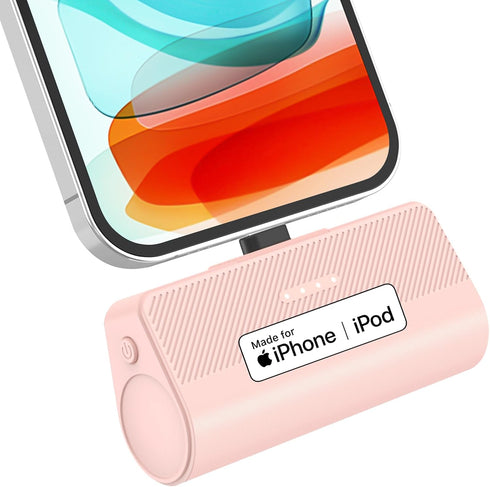 KKD Portable Charger for iPhone, Built-in MFi Certified Plug, 5000mAh Small Portable Phone Charger Power Bank for iPhone 14/13/12/11/XR/X/SE/8/7/6...