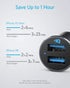 Anker 320 Car Charger (24W II), Mini Aluminum Alloy Dual USB with Blue LED for iPhone15 14 13 12 Series, iPad Pro/Air 2/Mini, Galaxy and More - No...