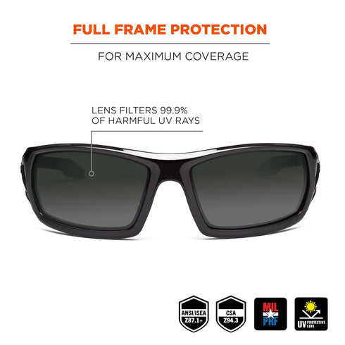 Ergodyne ODIN Skullerz Odin Safety Sunglasses, Smoke Lens, Black...