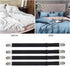 Adjustable Bed Sheet Clips, Sheet Fasteners Holder Straps and Suspender, Gripper, Extend From 21" to 80" Long Style Elastic Fasteners Bands Heavy ...