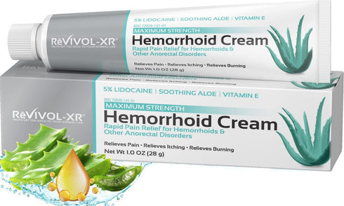 Hemorrhoid Cream, Maximum Strength 5% Lidocaine Numbing, Rapid Pain Relief USA Made (Standard Care)...