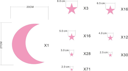 Moon and Stars Wall Decal Vinyl Sticker for Kids Boy Girls Baby Room Decoration Good Night Nursery Wall Decor Home House Bedroom Design YMX16 (Sof...