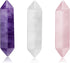 CrystalTears Healing Crystal Stones Set Hexagonal Natural Amethyst Rose Quartz Clear Quartz Reiki Healing Quartz Crystals Points Bulk Gemstone for...