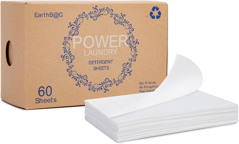 EarthB@G Laundry Detergent Sheets - Fresh Scent - No Plastic Jug (60 Sheets), Liquidless Technology...