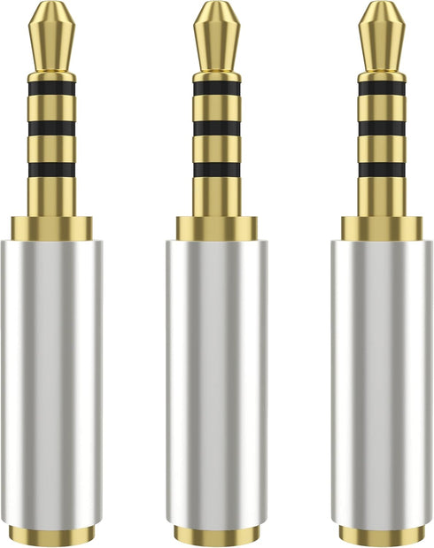 D & K Exclusives Gold Plated 3.5mm Male to 2.5mm Female Audio Headset Converter, 3 Pack...