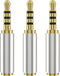 D & K Exclusives Gold Plated 3.5mm Male to 2.5mm Female Audio Headset Converter, 3 Pack...