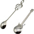 Maydahui 6PCS Guitar Spoons Music Note Teaspoon Set 18/10?304 ?Stainless Steel Musical Notation Dessert Spoon for Coffee Stirring Drink Mixing Mil...
