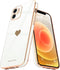 Teageo Compatible with iPhone 12 Case for Women Girl Cute Love-Heart Luxury Bling Plating Soft Back Cover Raised Full Camera Protection Bumper Sil...