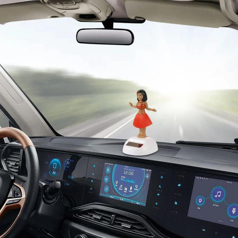 Blue Solar Powered Dancing Hula Girl Dashboard Decorations Swinging Bobbleheads Toy Collection Figurines for Auto Interior Home Decor Solar Power ...