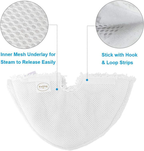 Fushing 3Pcs Steam Mop Pads, Triangle Washable Microfiber Cleaning Steamer Replacement Pads for Shark Steam Pocket Mop S3500 Series S3501 S3550 S3...