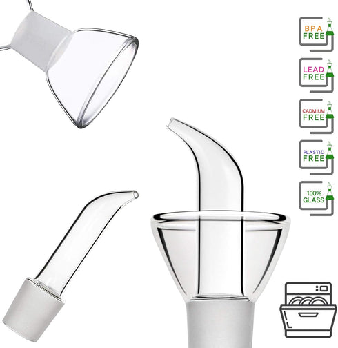 HAIZEEN 9 oz / 250 ml Glass All-Purpose Cruet, Glass Oil Decanter and Cruet (Cone-9 oz, Smooth surface)...