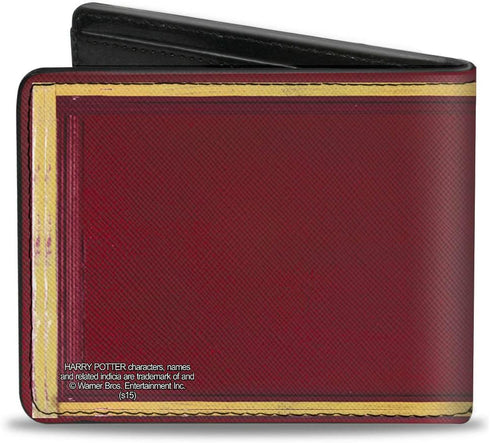 Buckle-Down Men's PU Bifold Wallet-Hogwarts Express 9¾ Burgundy/Gold, Multicolor, 4.0" x 3.5"...
