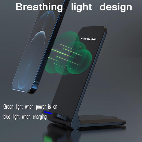 Wireless Charging Stand Wrotgt 15w Wireless Phone Charger Compatible with Qi Charger Wireless iPhone Charger Stand,Phone Charger Stand for iPhone,...