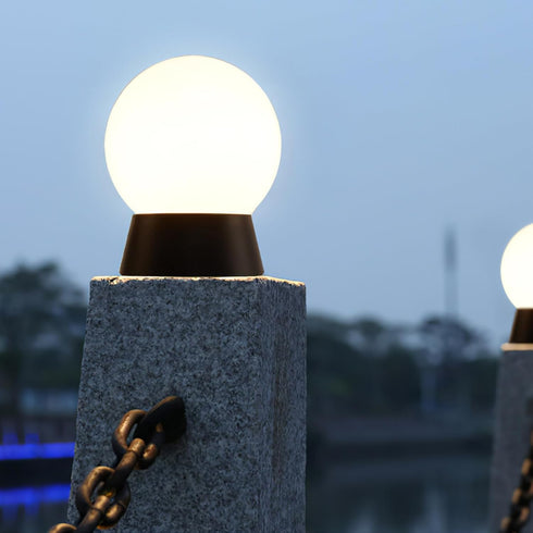 DOITOOL 1PCS Outdoor Light Fixtures Wall Mount, Ball Shaped White Exterior Wall Sconce Lamp Porch Light Fixture for Front Porch, Patio, Backyard, ...