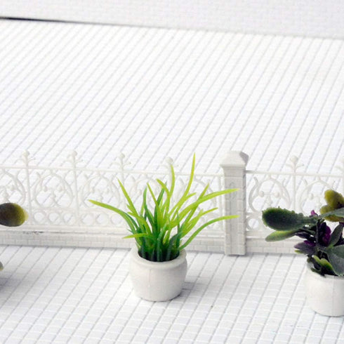 SUPVOX 7pcs Mini Potted Miniature Figurines Fairy Garden Miniature Landscape Dollhouse Resin DIY Craft Ornament for Christmas Table Cake Decoratio...