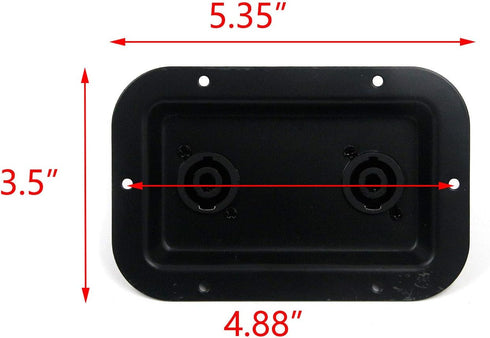 T Tulead Speaker Jack Plate Audio Dual Speakon Plates Iron,5.35"x3.5",Pack of 2 with Mounting Screws...