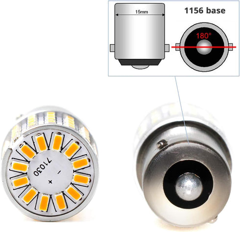 PHINLION Super Bright 3014 72-SMD BA15S 1156 1073 2396 7506 1156A Amber Yellow LED Light Bulbs for Turn Signal Blinker Lights...