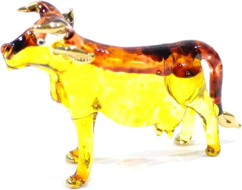 Handmade Cow Art Glass Blown Pet/Wild Animal Figurine...