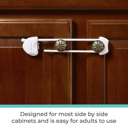 Toddleroo by North States Large Sliding Cabinet Locks | Keep Side by Side cabinets Safely & securely Closed | Works on Cabinet Handles up to 4.5" ...