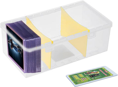 400 Count Trading Card Storage Box with Removable Dividers, Plastic Card Storage Box, Playing Card Case Baseball Card Storage Box Sports Cards Hol...