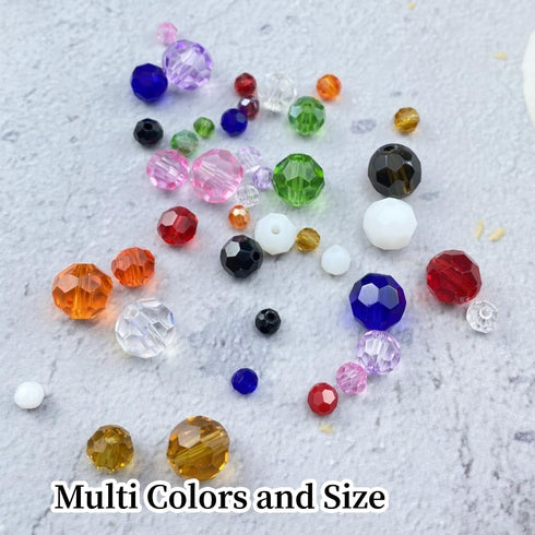 200pcs 6mm Round Crystal Glass Beads Round Faceted Beads Spacer Beads for Jewelry Making Bracelet Earring Necklace Wind Chimes Suncatchers DIY Cra...