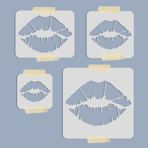 4pcs Lip Stencil Kiss Lips DIY Stencil 4Sizes 6~12inch Lips Lipstick Mouth Painting Stencils Reusable Red Lips PET Stencils for Gift Album Wall Fu...