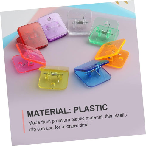 STOBOK 14pcs Transparent Folder Decorative Binder Decked Accessories Black Binder Metal Paper Clamps Utility Paper Clamp Plastic Paper Clamp Work ...